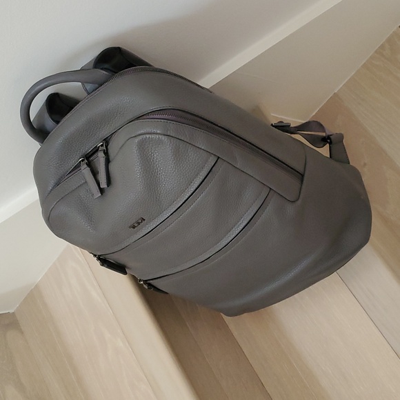 Tumi Landon Alcott Fine Leather Backpack in Gray - Picture 5 of 14